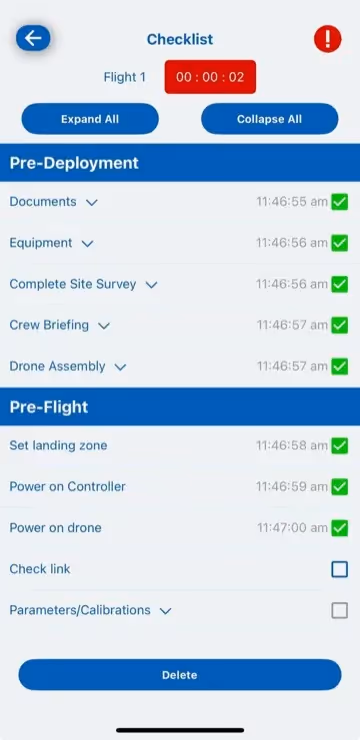 Usar la checklist screenshot
