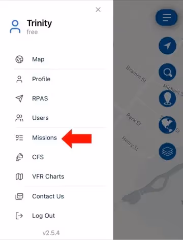 Ver misiones pasadas, registros de vuelo y checklists screenshot