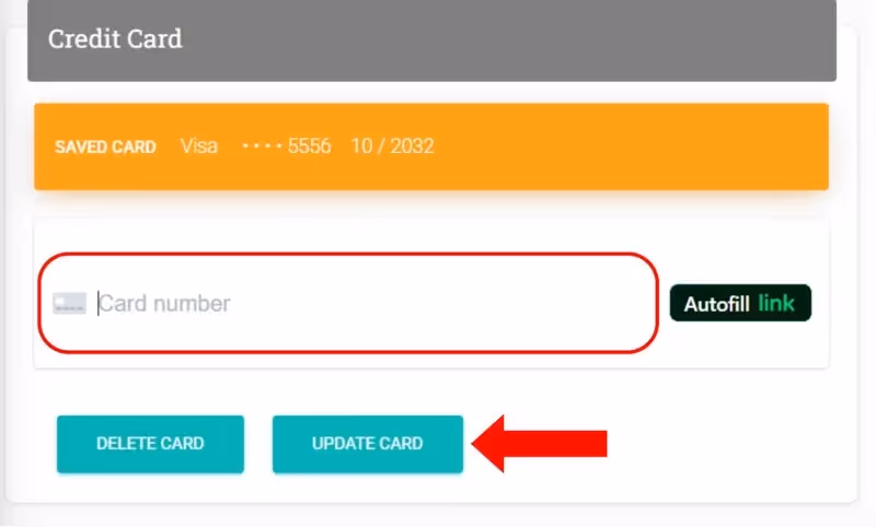 Agregar o actualizar métodos de pago screenshot