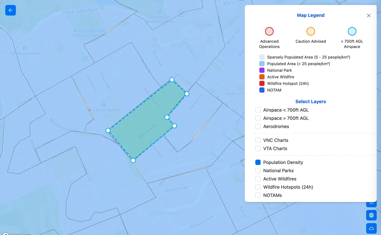 Couches cartographiques contextuelles activées pendant le tracé d'une géométrie