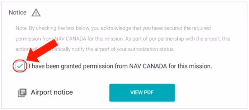 Confirmar aprobación de NAV CANADA screenshot